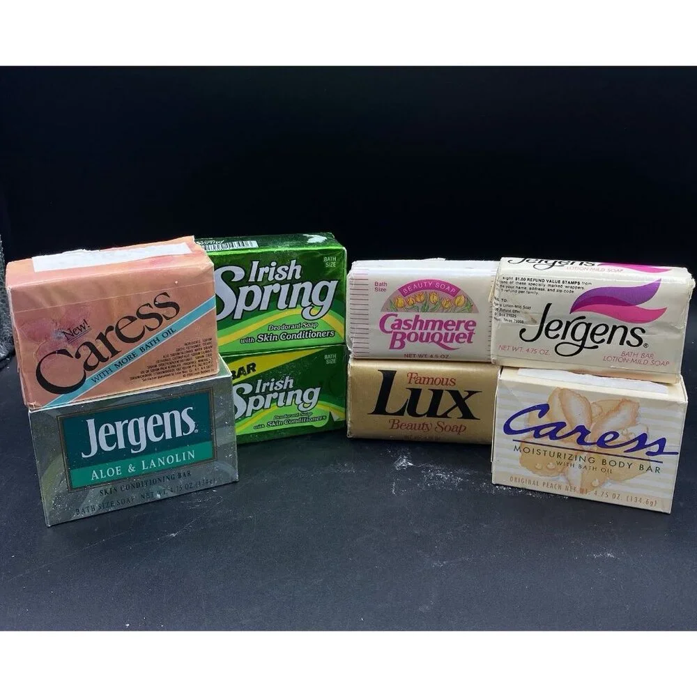 Irish Spring Caress Lux Jergens Cashmere Bouquet LOT 8 READ Vintage New Props